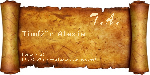 Timár Alexia névjegykártya